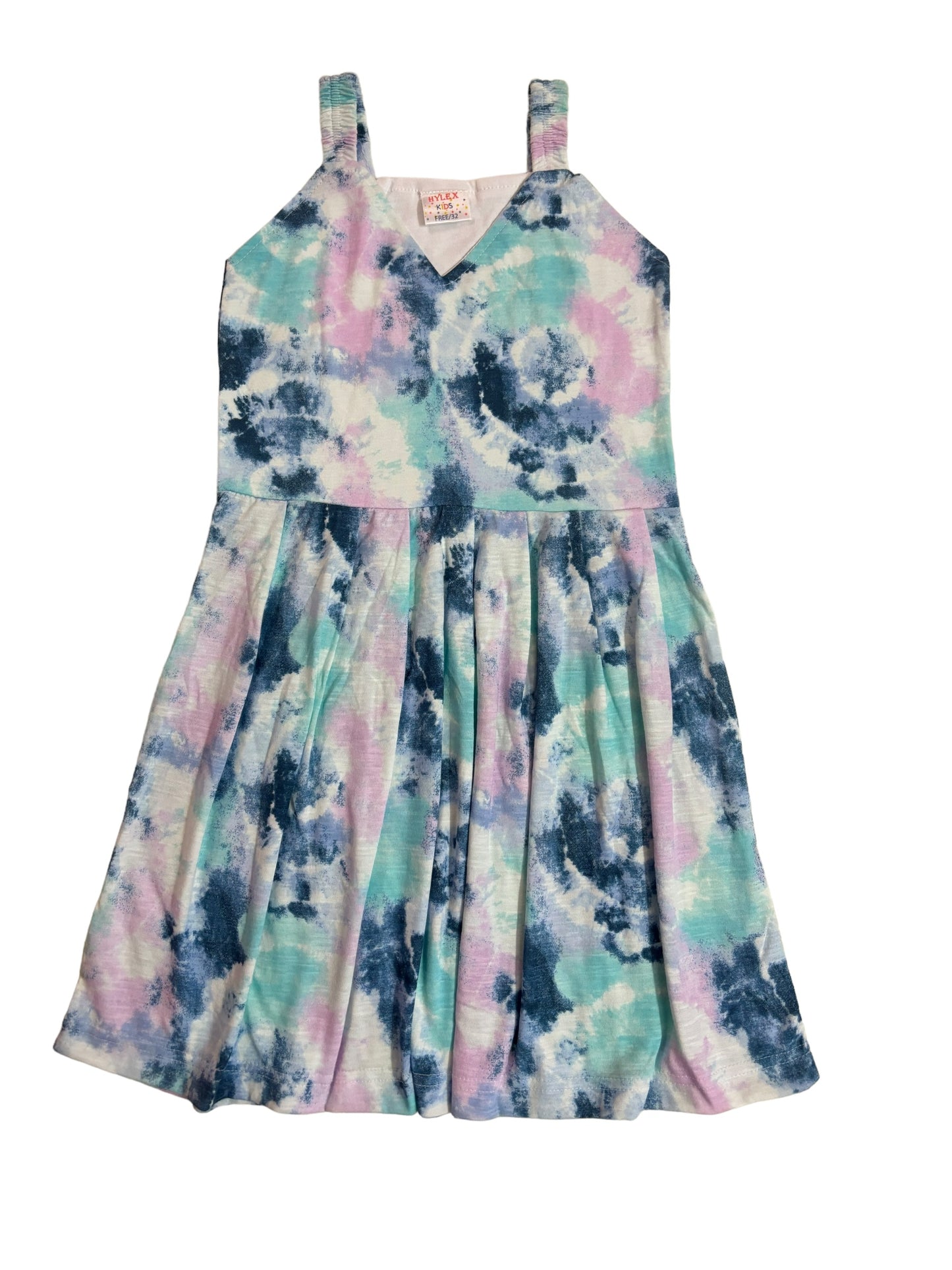 Cotton Belt Frocks - Tie Dye blue pink black