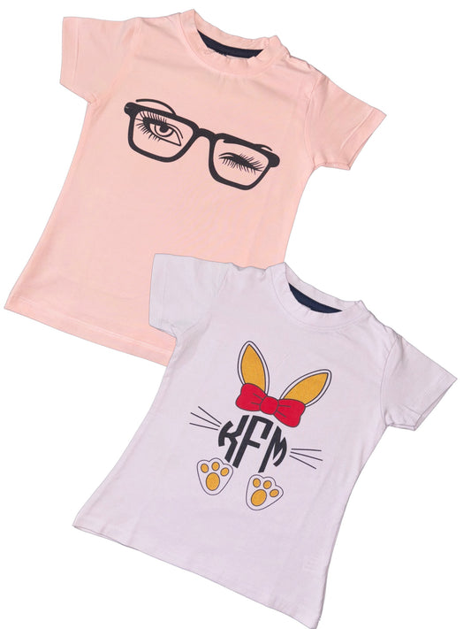 Girls Munch Top Cotton Tshirt -Combo 6- Pack of 2