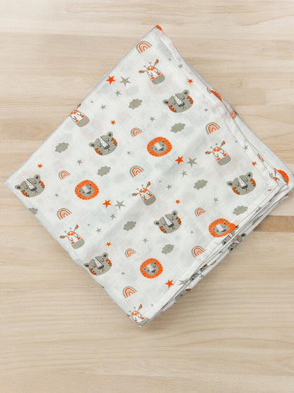 Muslin Swaddle Orange Lion