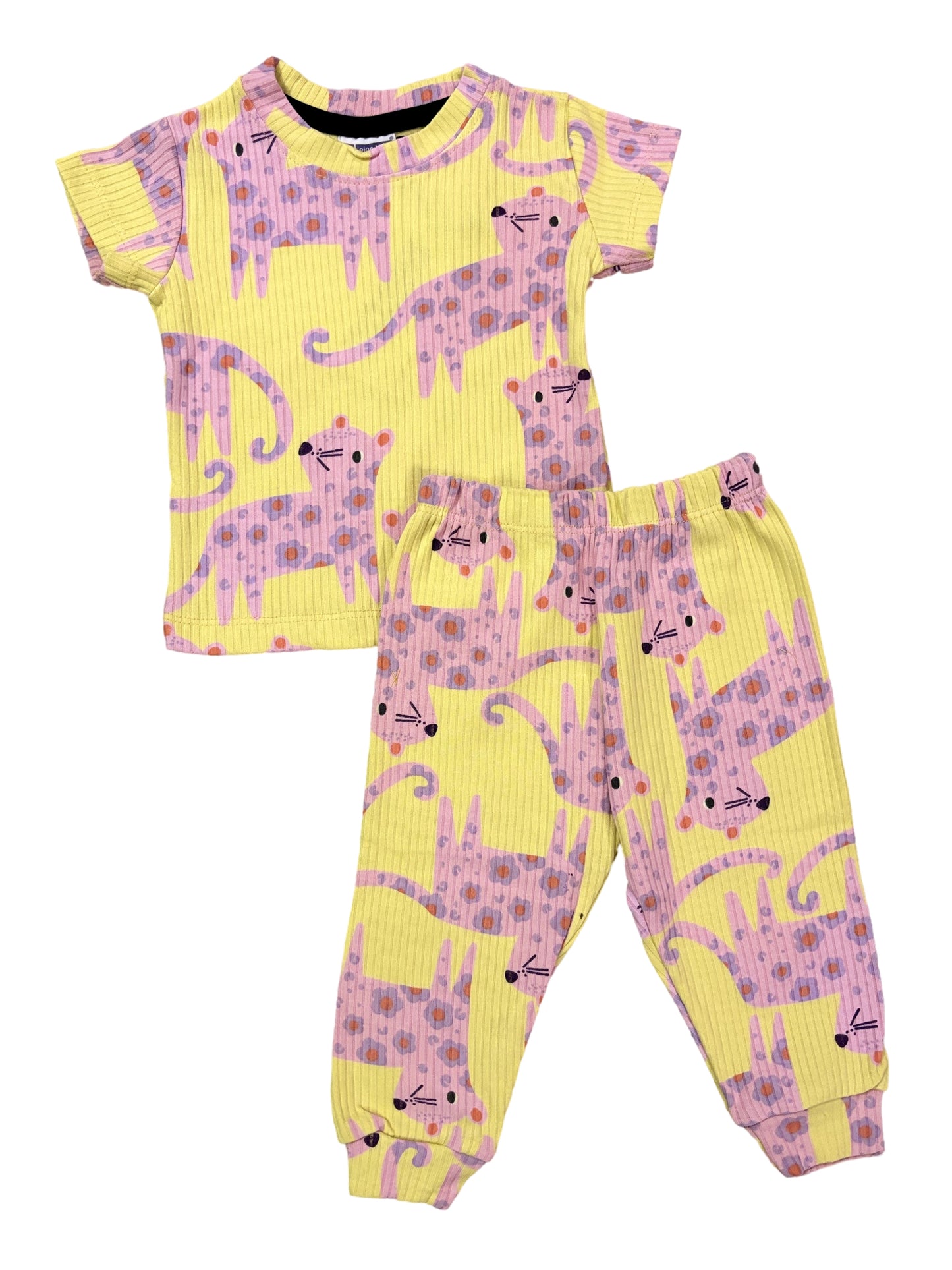 Yellow Cats Ribbed co-ord set