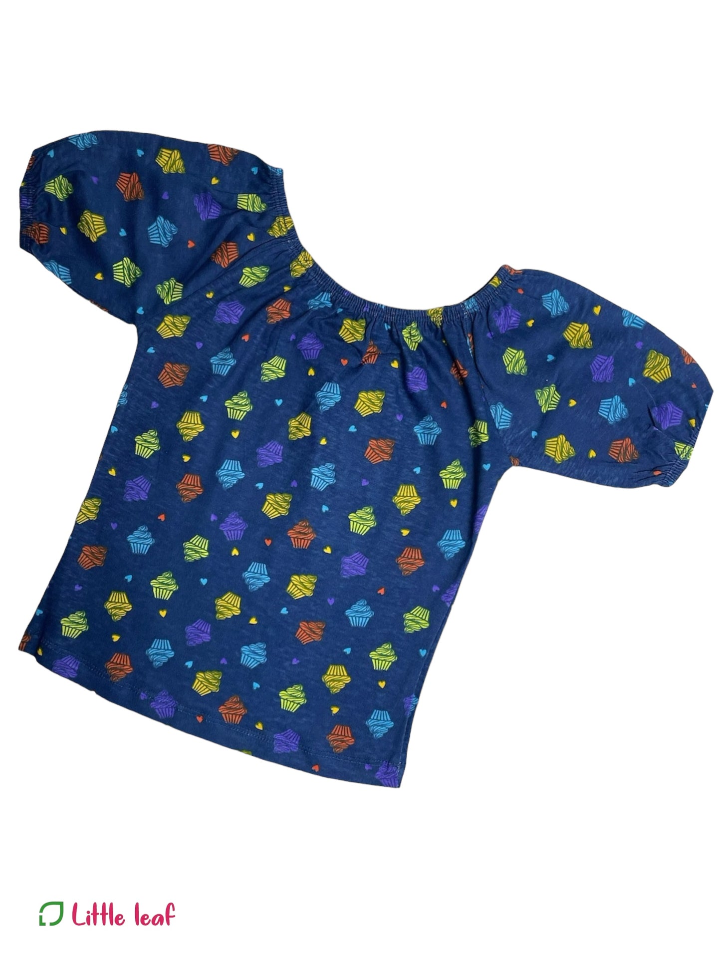 Girls Moon Top - Dark Blue Cone