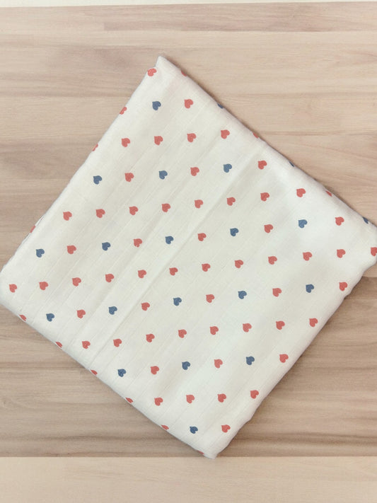 Muslin Blanket Heart print