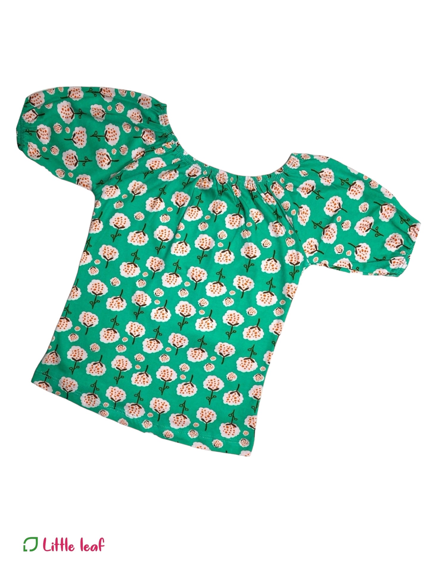 Girls Moon Top - Green Cotton