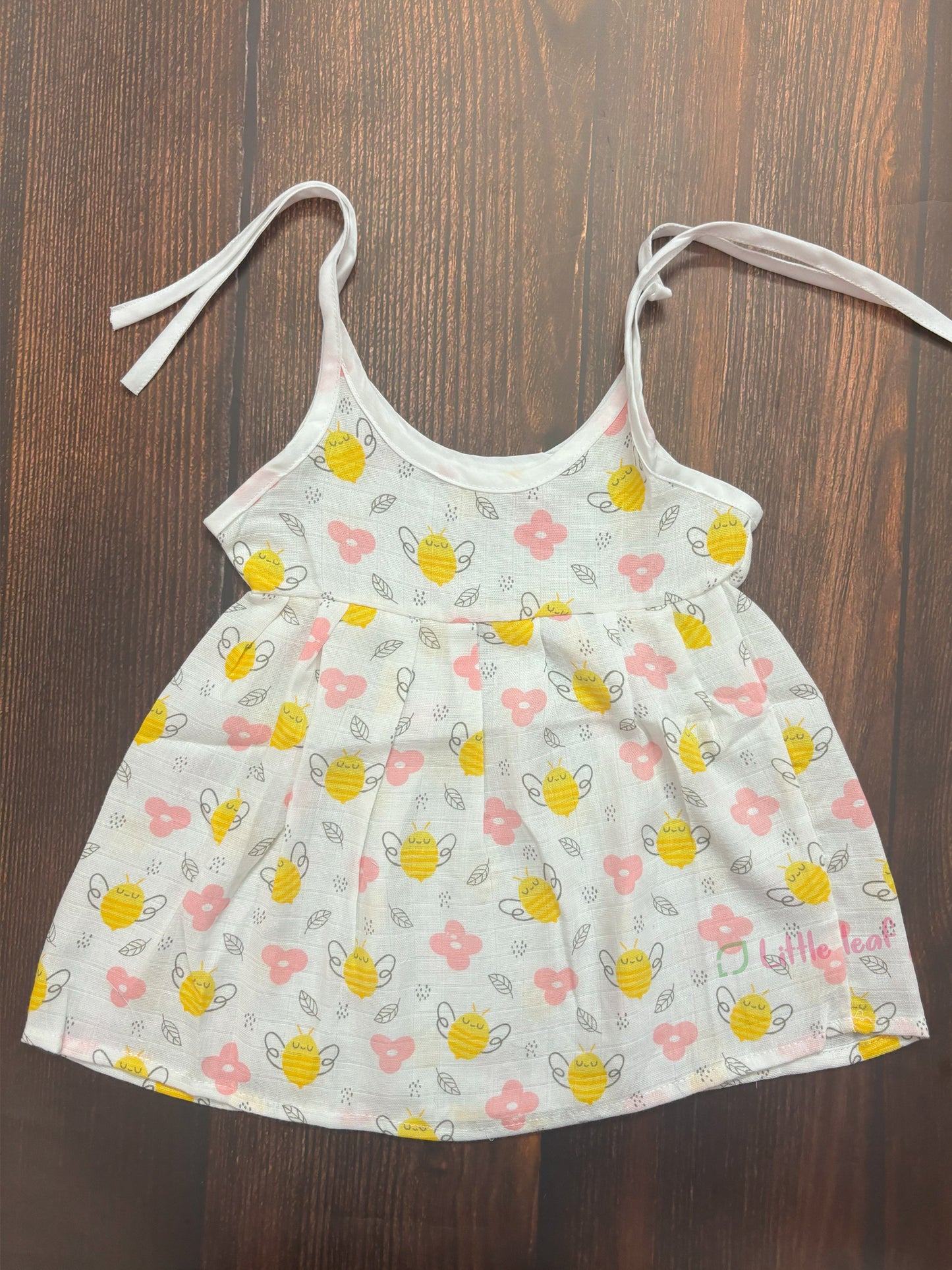 Baby Cotton Muslin Knot Frocks - Bee