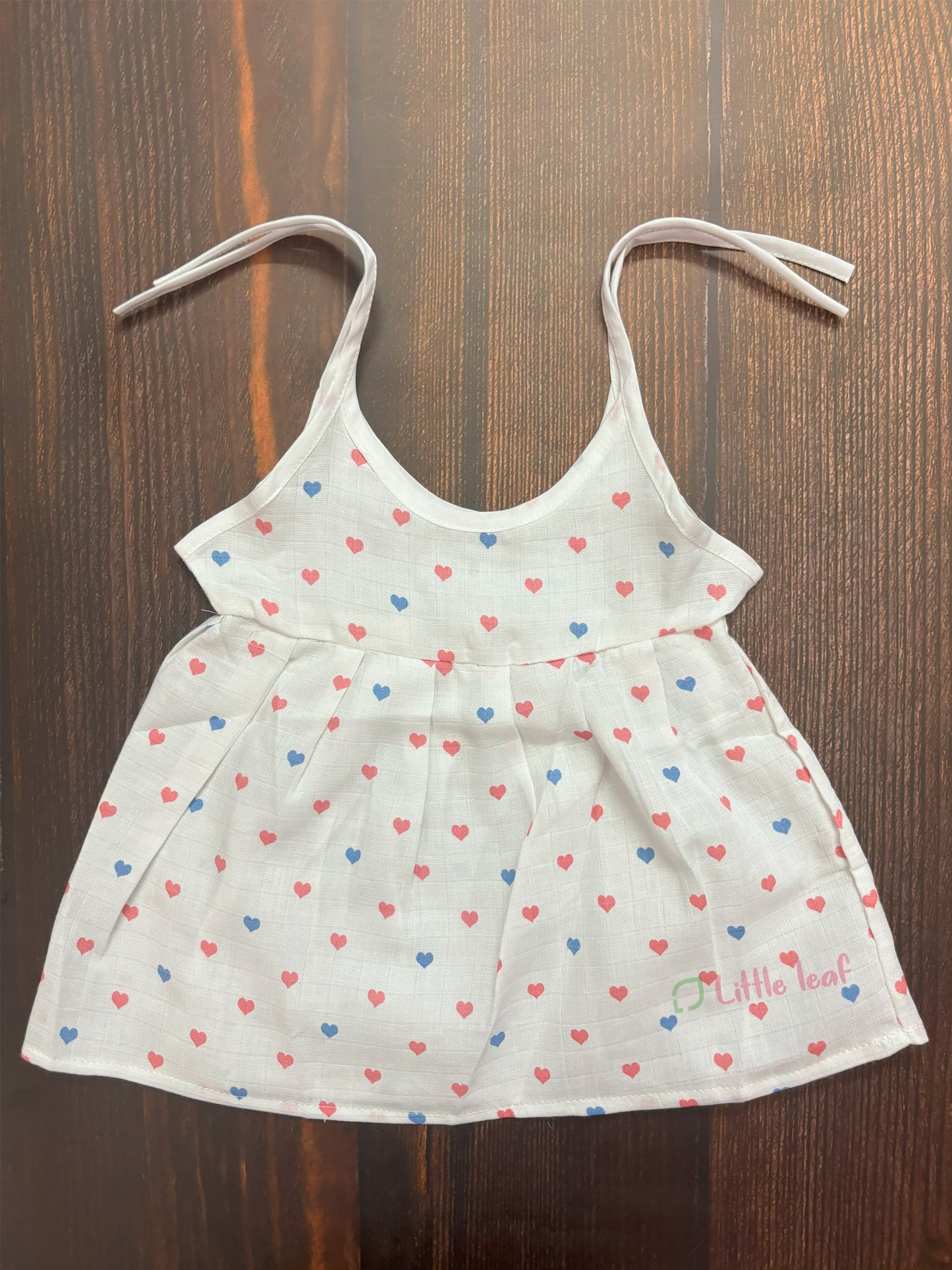 Baby Cotton Muslin Knot Frocks - Blue heart