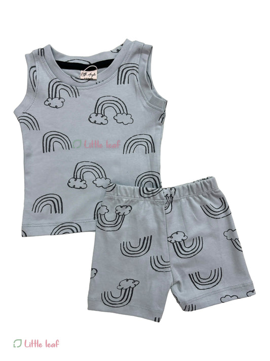 Cotton Sleeveless Set Grey Rainbow