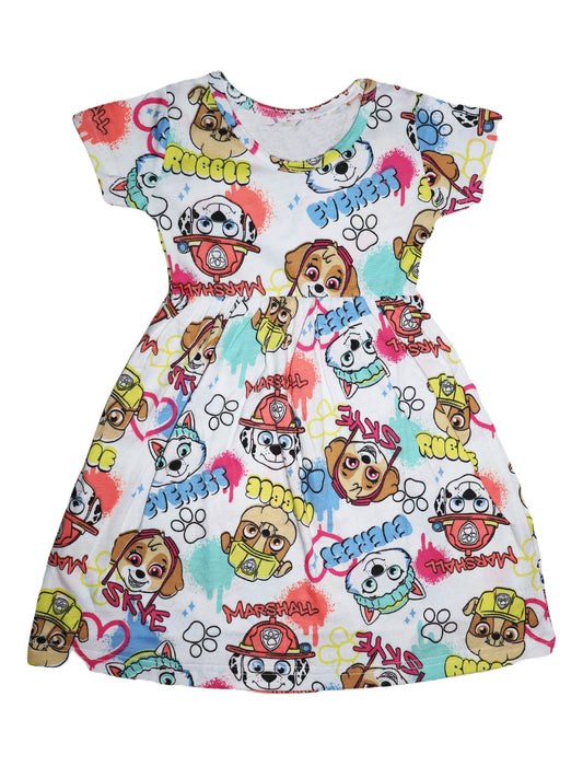 White Everest Cartoon Frock