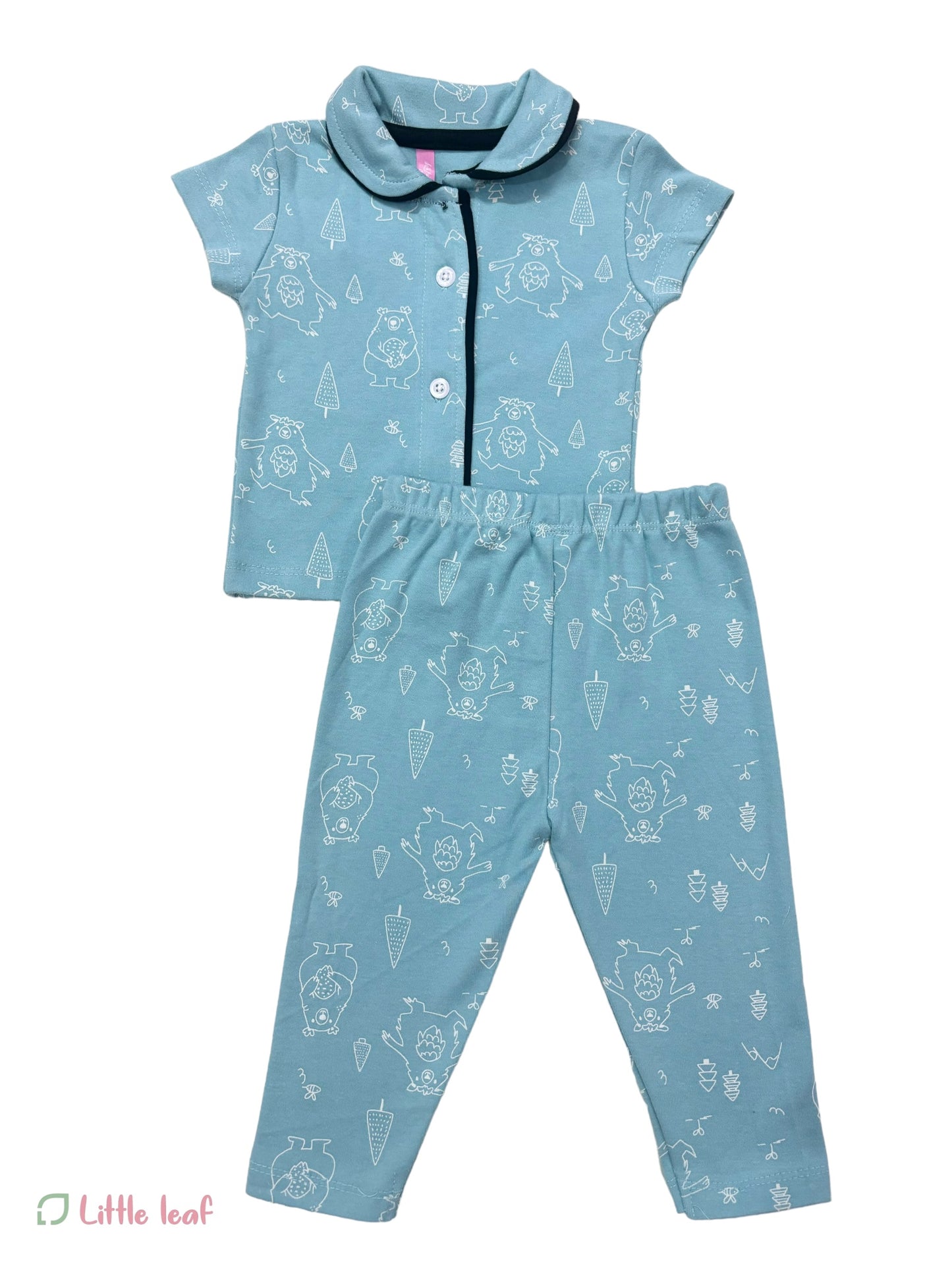 Summer Cotton Night Suites Cyan tree