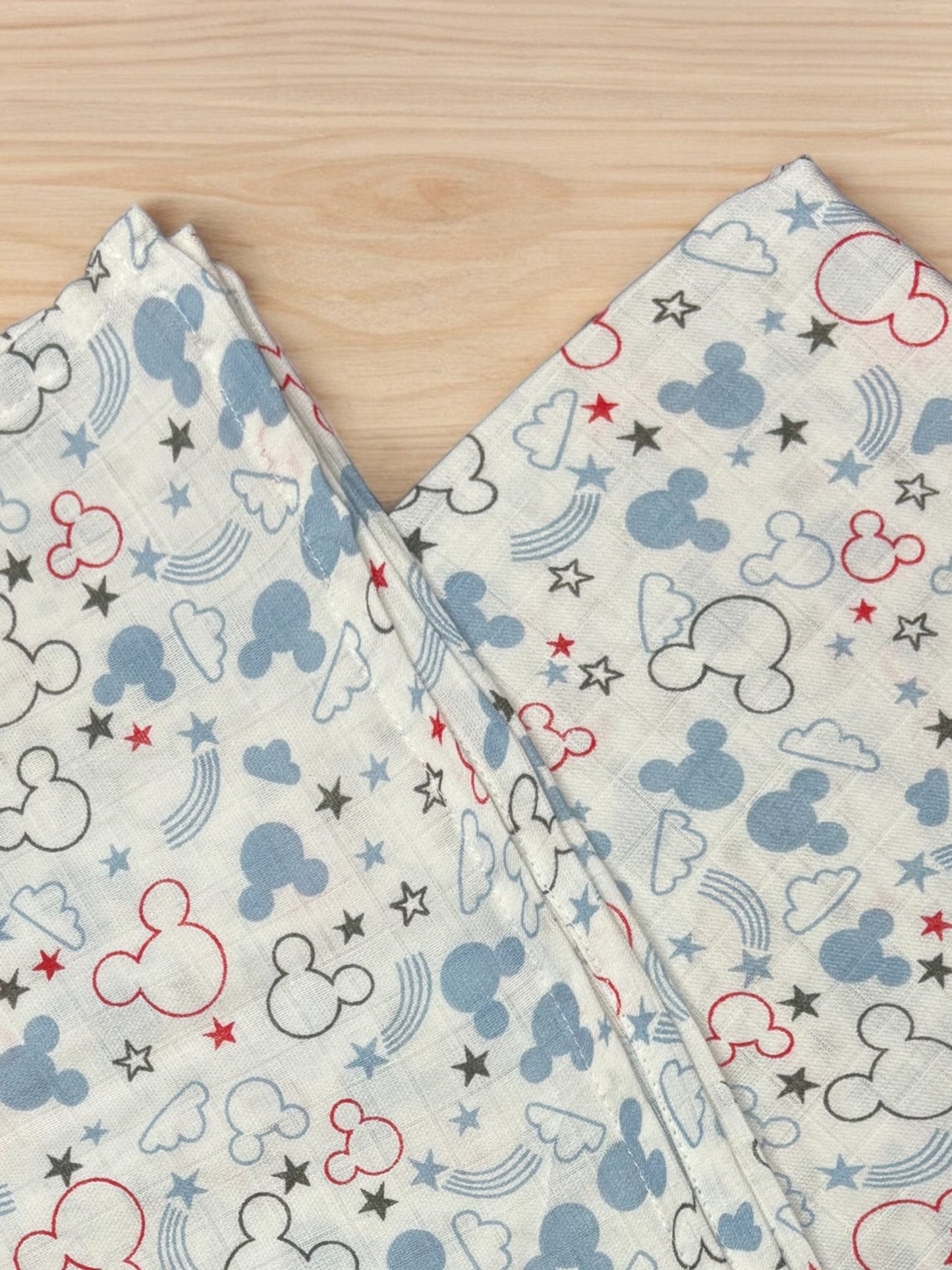 Muslin Swaddle white blue cloud