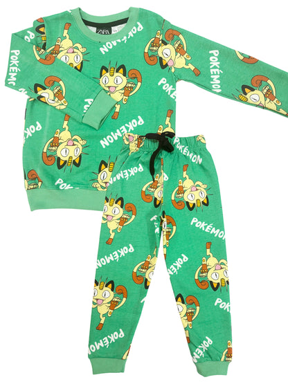 Cotton Jogger Set Green Pokeman