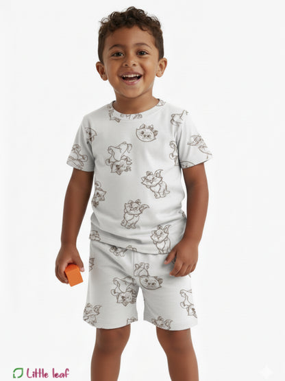 Interlock Half Sleeve Sets- White cat