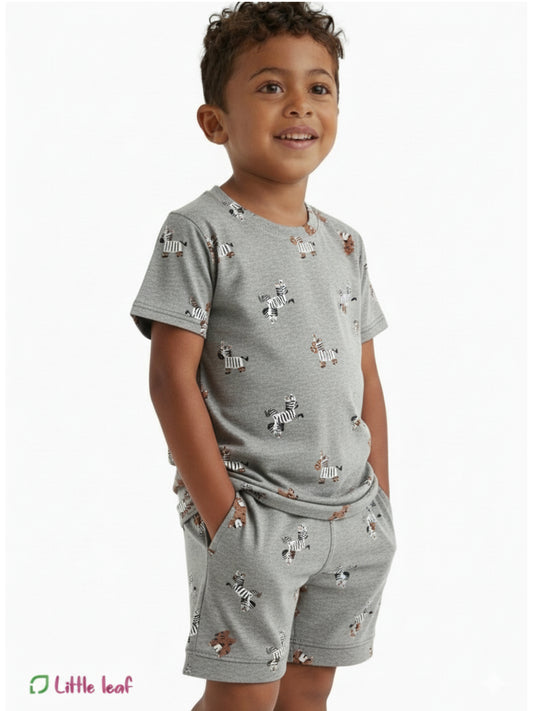 Interlock Half Sleeve Sets- Gray Zebra