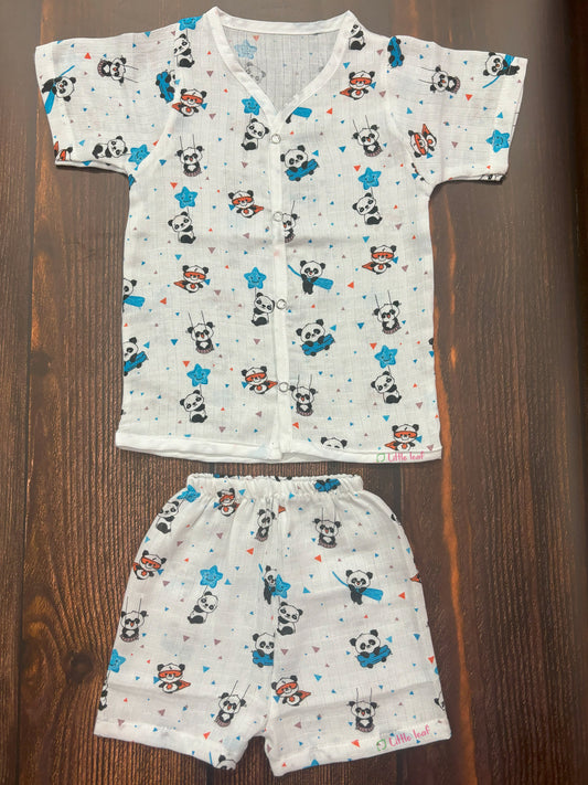 HS Muslin Jabla Shorts Set Panda Hang