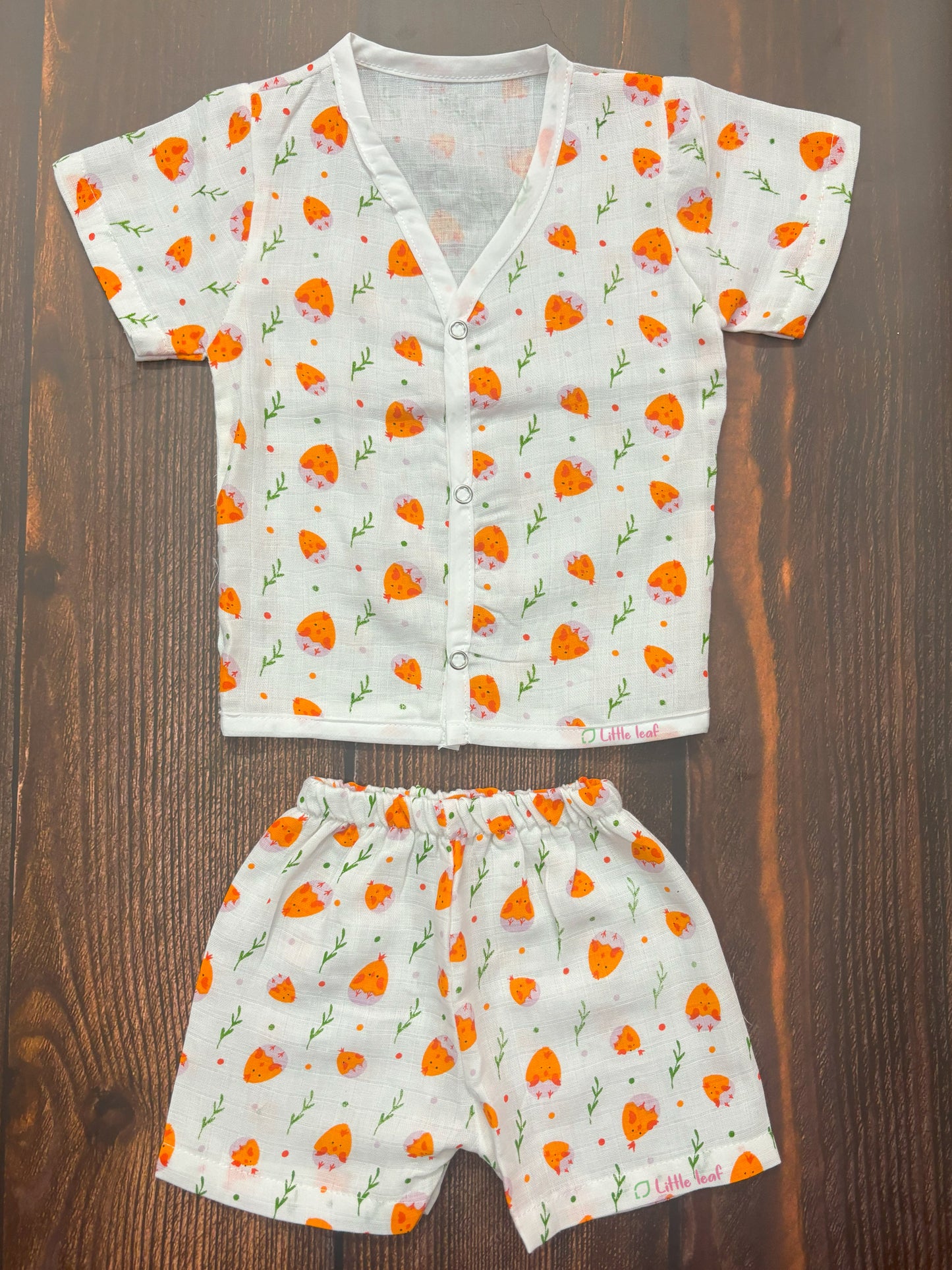 HS Muslin Jabla Shorts Set Orange Hen