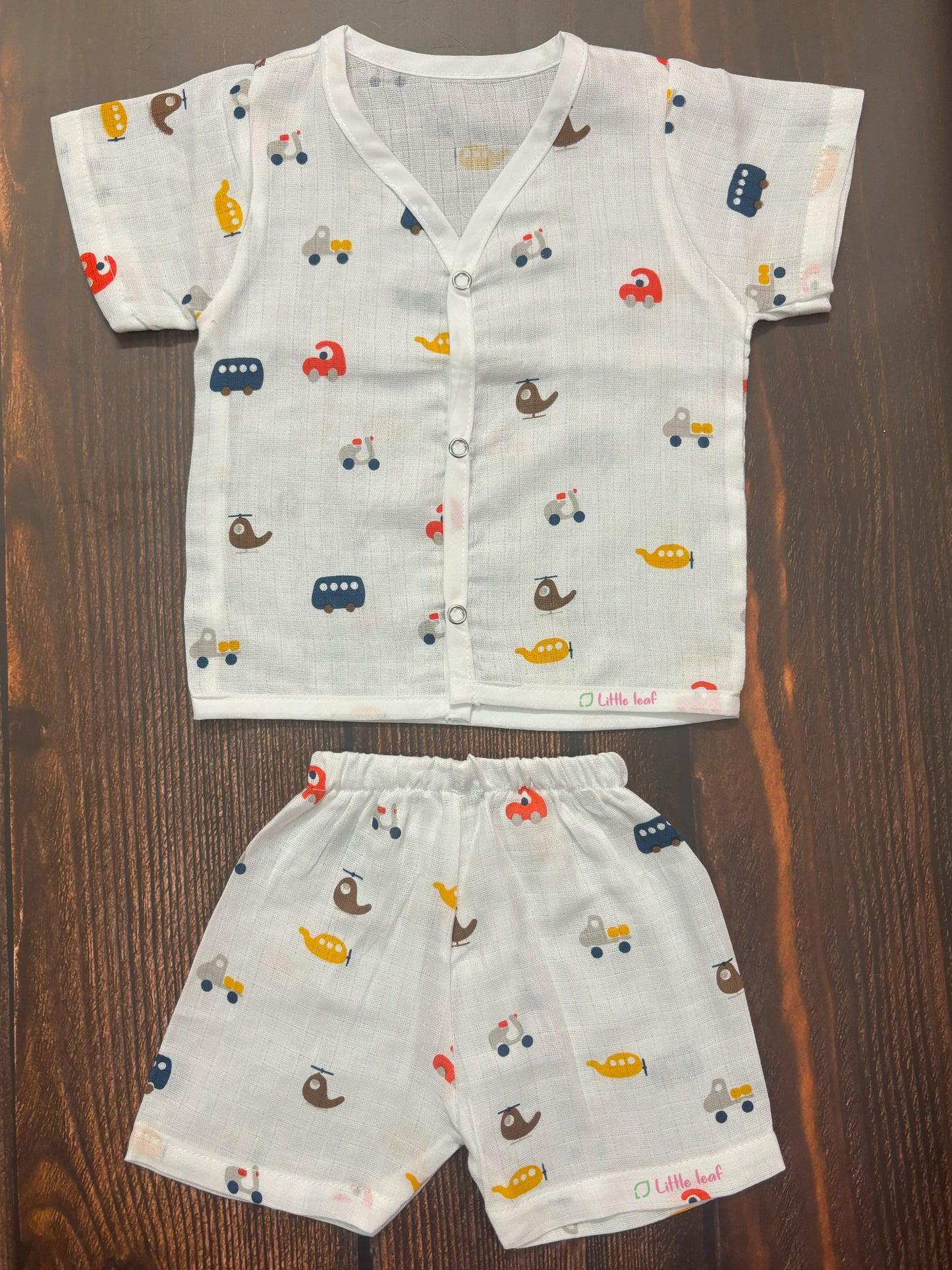 HS Muslin Jabla Shorts Set Blue Bus