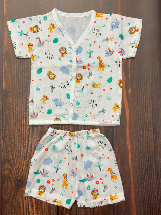 HS Muslin Jabla Shorts Set Yellow Giraffee