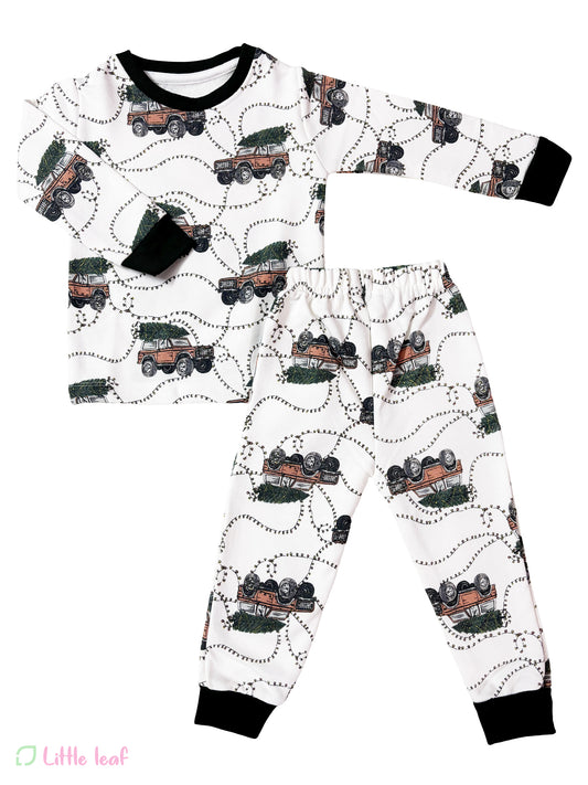 Loop Knit Jogger Set - White Jeep