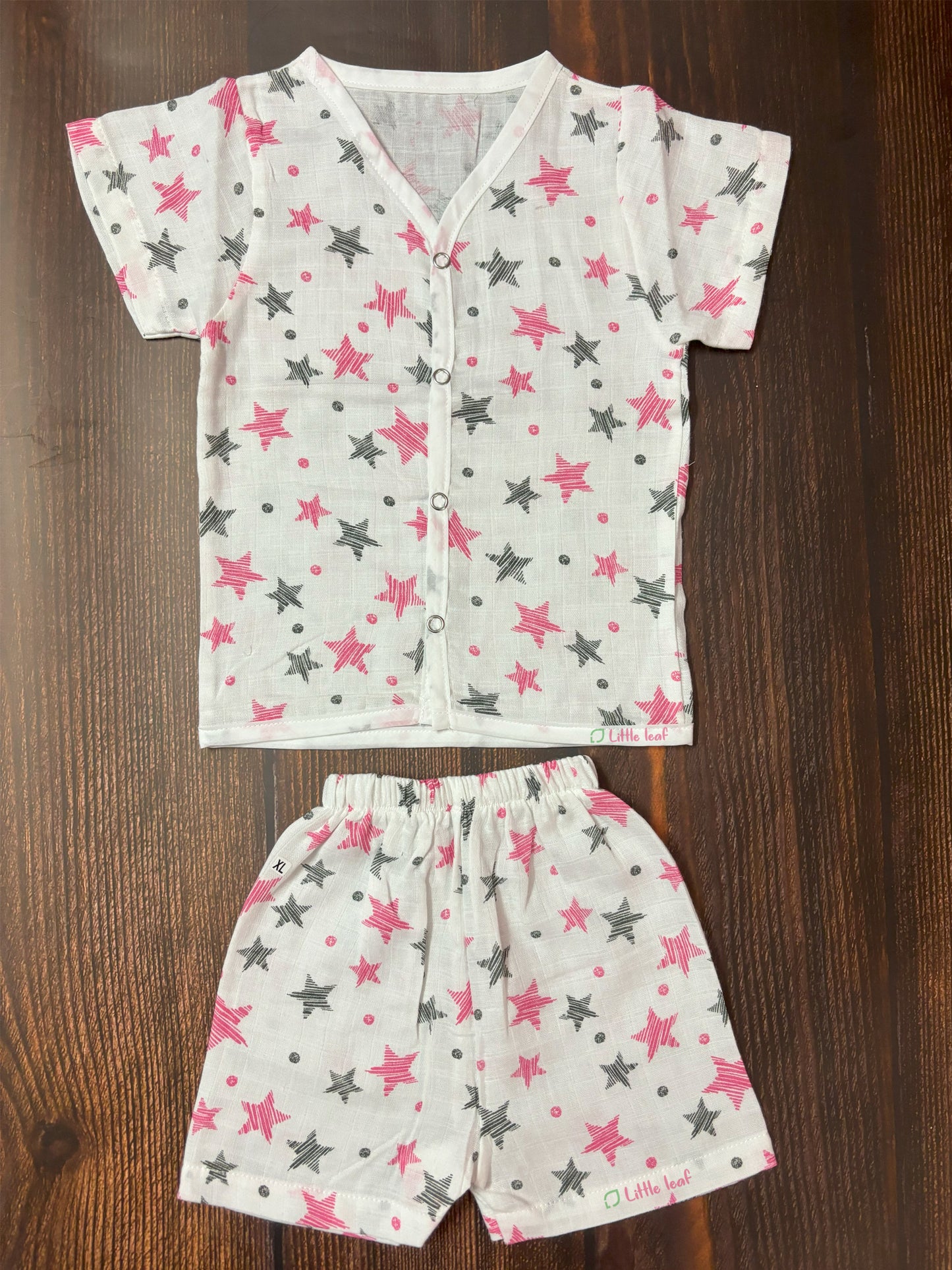 HS Muslin Jabla Shorts Set Pink Star