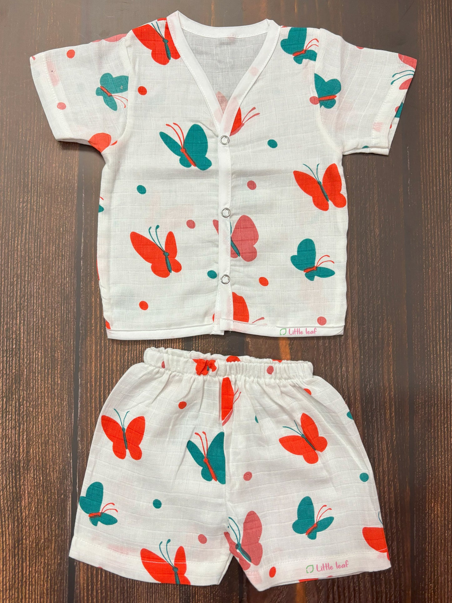 HS Muslin Jabla Shorts Set Circle Butterfly