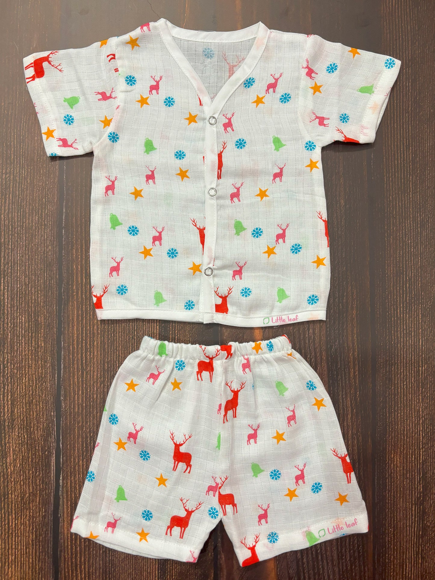 HS Muslin Jabla Shorts Set Red Deer