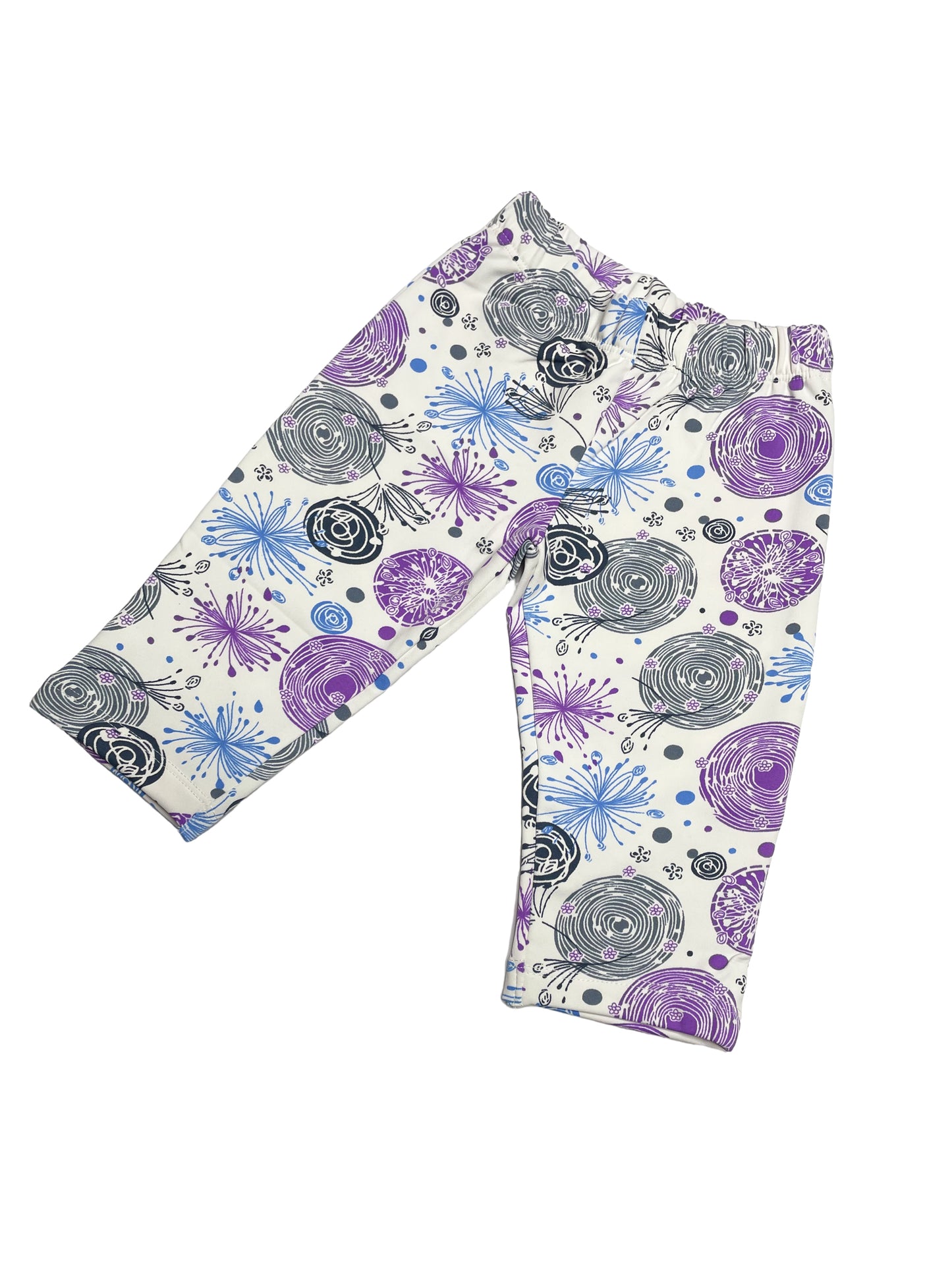 White Violet Spiral Soft fabric Pants