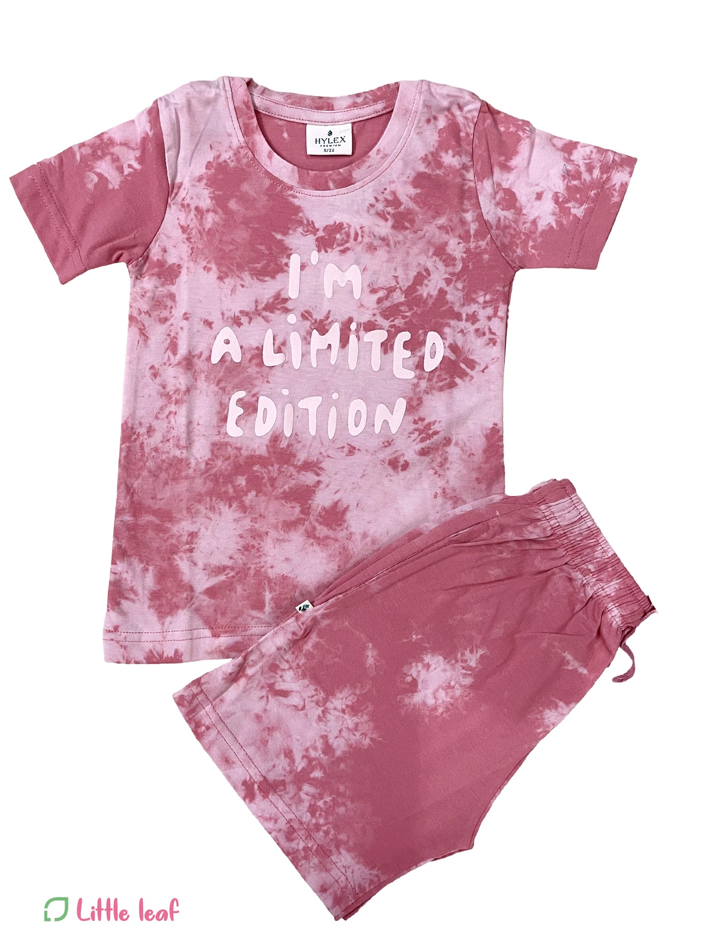 Unisex Tie Dye Cotton Bermuda Sets - White Pink Limited