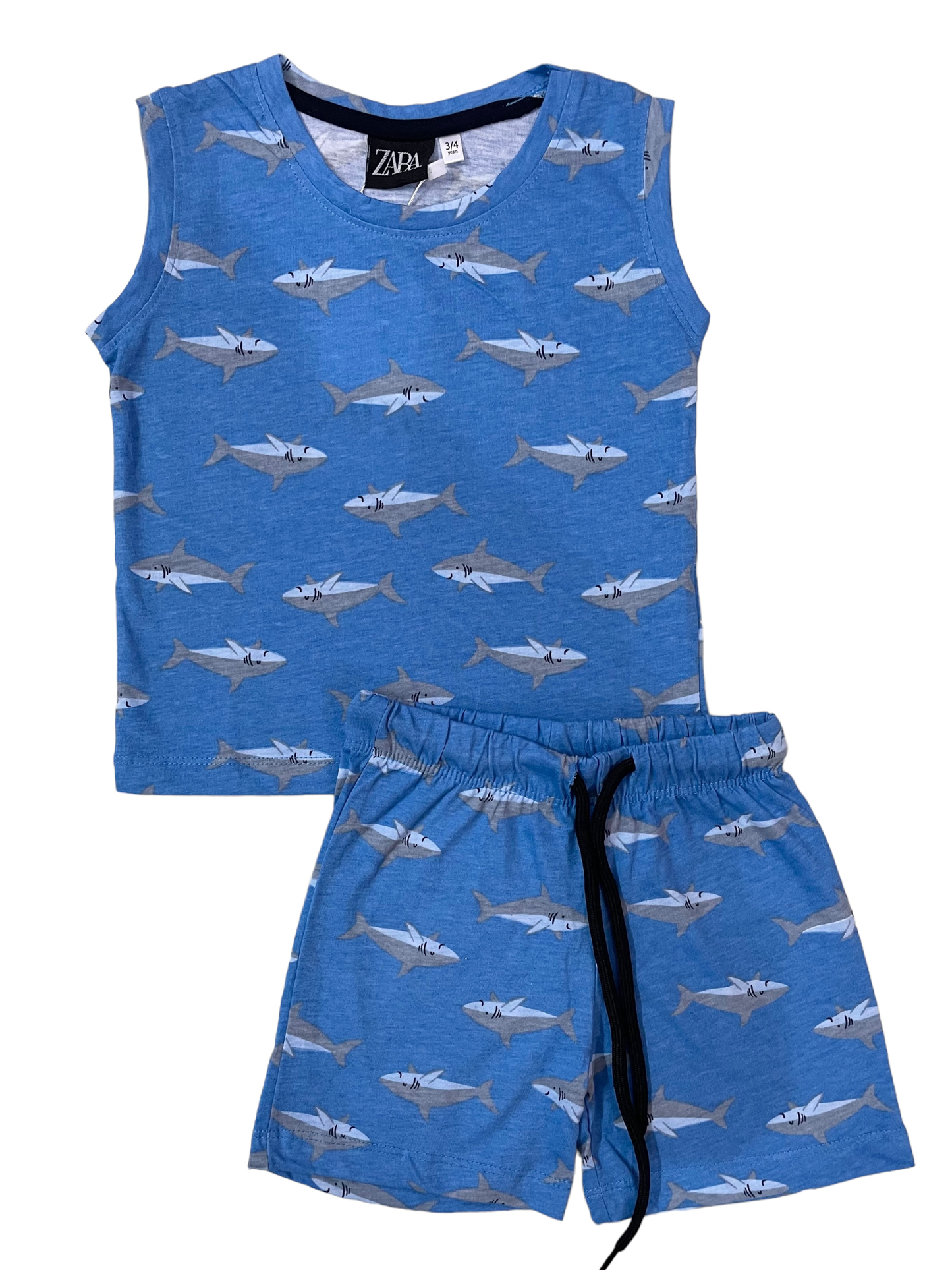 Sleeveless Shorts Set - Blue Dolphin